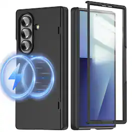 Dteck - Magnetic for Samsung Galaxy Z Fold8 Ultra Case with Screen Protector,Compatible with MagSafe,Full Body Hinge Protection - Black