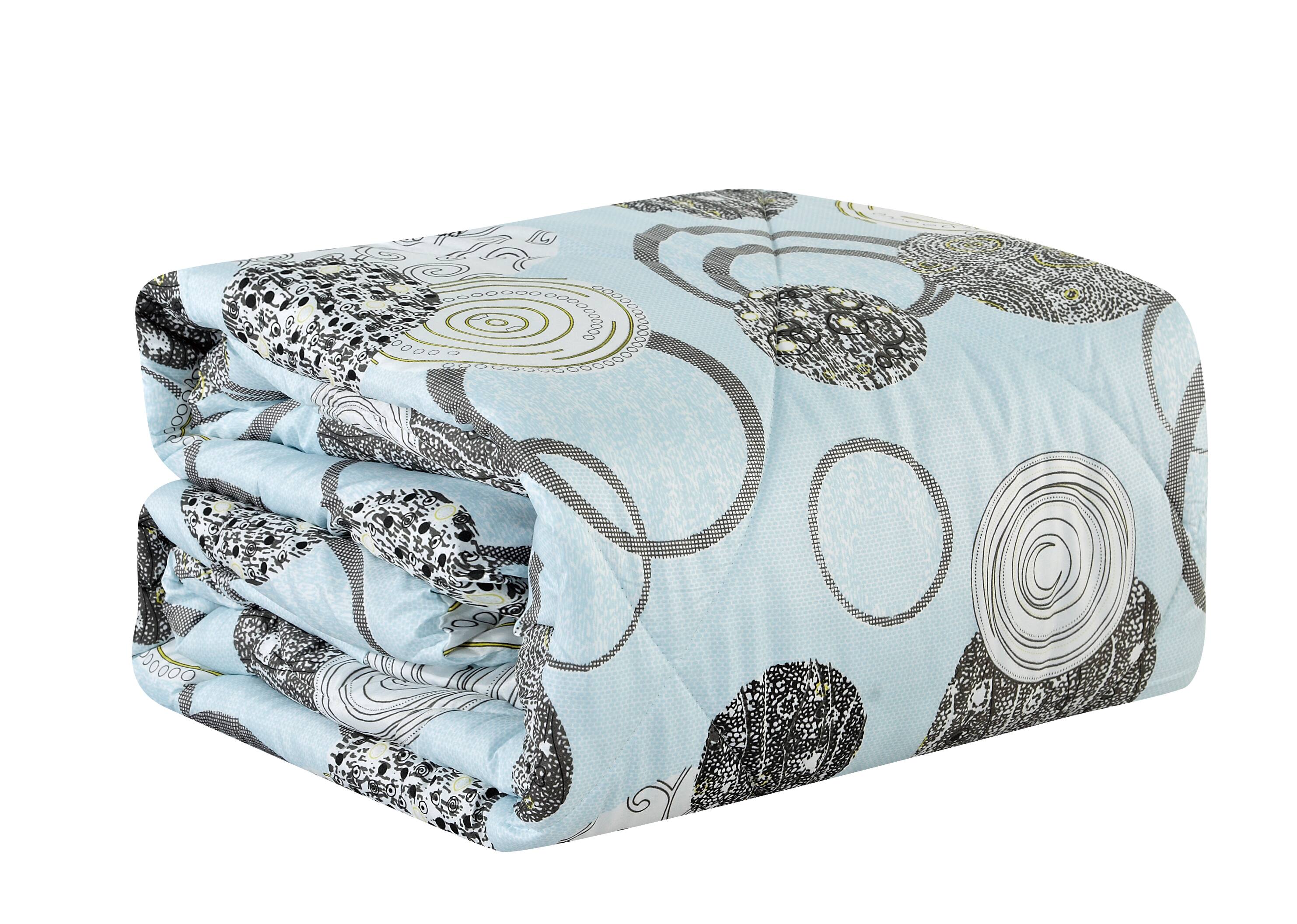 Back. Bibb Home - Bibb Home 8 Piece Comforter Set with Decorative Pillows - Blue Geo.