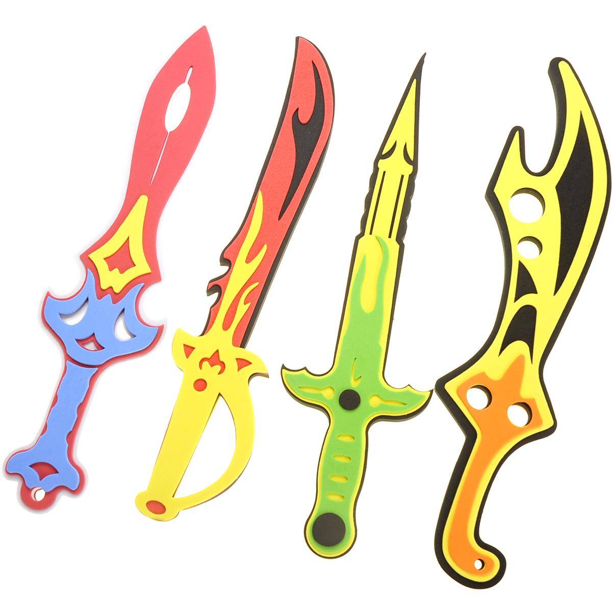 Left. JuzToys - 8 Piece Foam Swords Play Set for Kids Parties & Pretend Play - Multicolored.