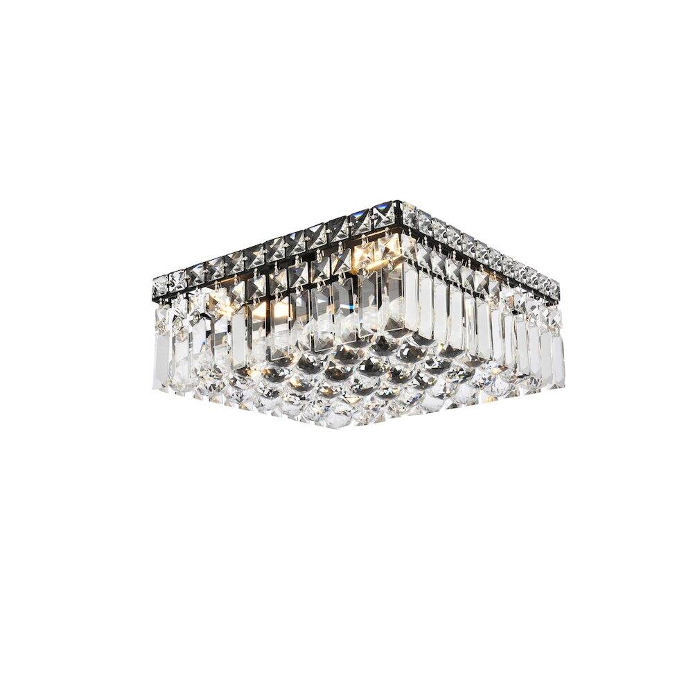 Alt View 5. Elegant Lighting - Maxime 14 Inch Black Flush Mount - Black And Clear.
