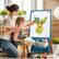 Alt View 12. Costway - Kids' Standing Art Easel Dry-Erase Board Double Sided Chalkboard - Navy.