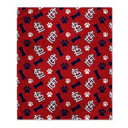 Pegasus - 40" x 50" Lightweight Bones Flannel Fleece Pet Blanket - Red