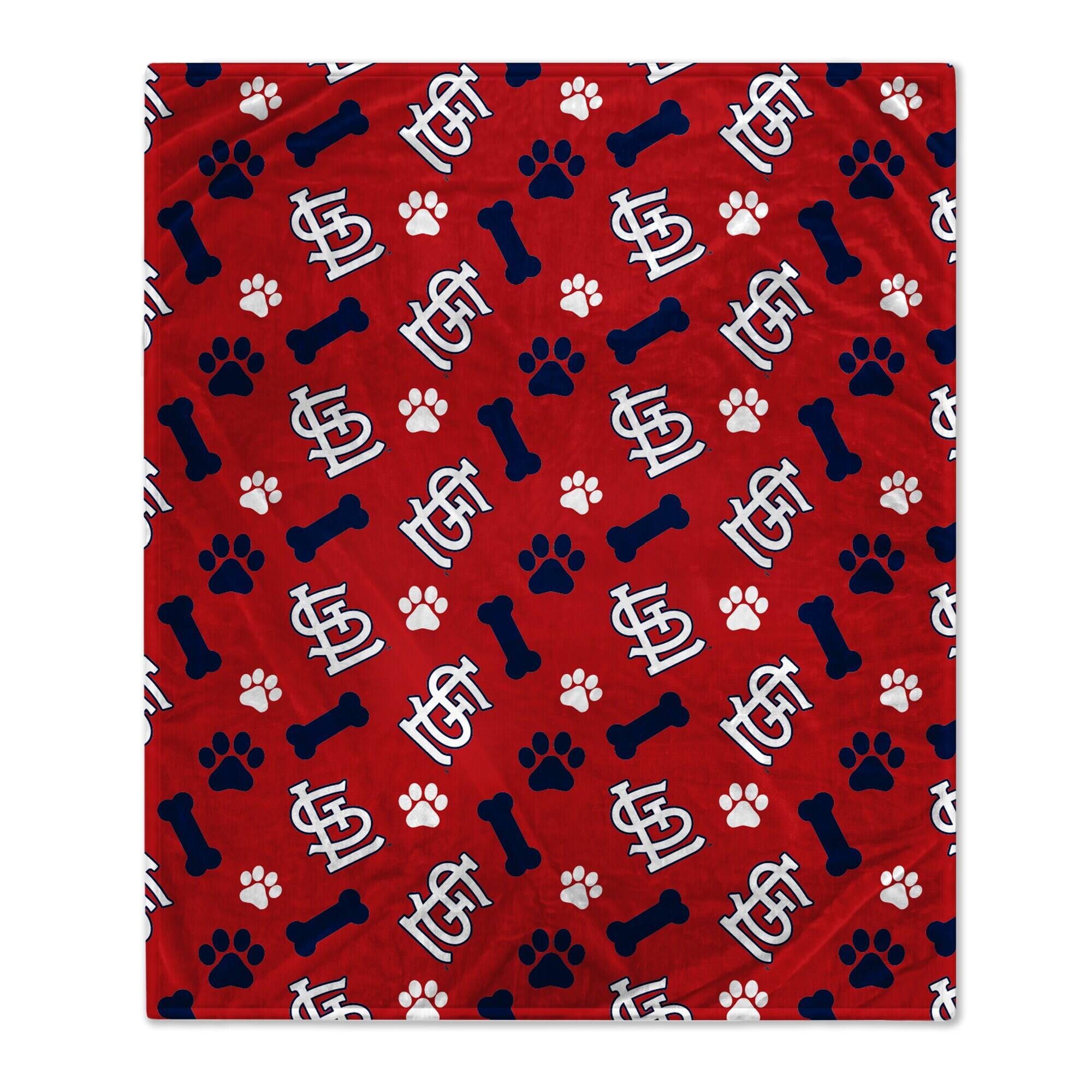 Front. Pegasus - 40" x 50" Lightweight Bones Flannel Fleece Pet Blanket - Red.
