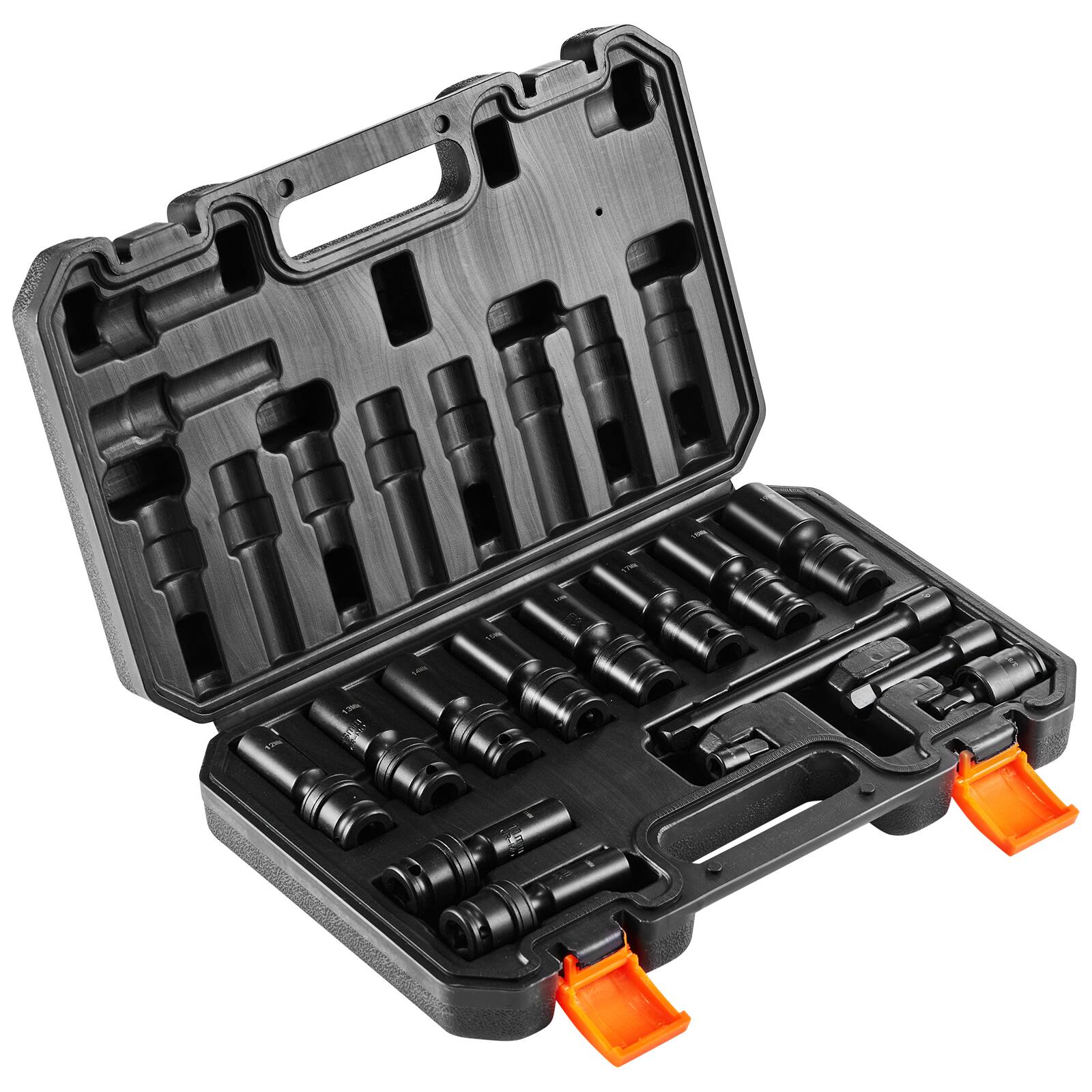 Alt View 1. LOVMOR - 360 Degree Swivel Impact Sockets Set 14pcs 6 Point 3 8in Drive Socket Kit.