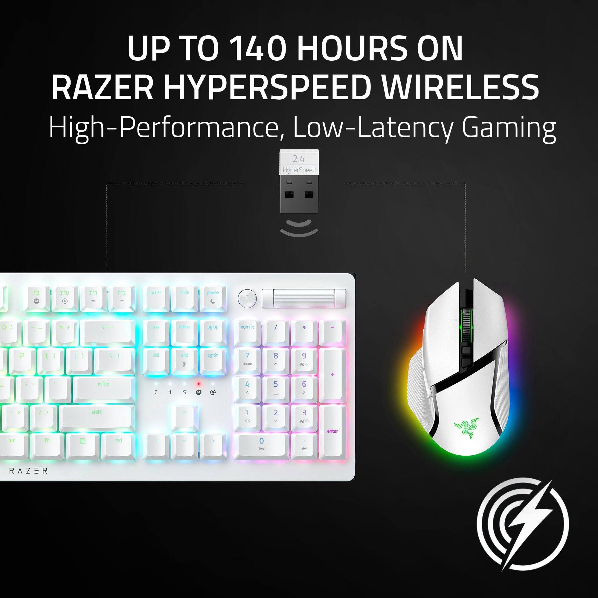 UP TO 140 HOURS ON RAZER HYPERSPEED WIRELESS High-Performance, Low-Latency Gaming 2.4 HyperSpeed P F10 1 P0 as - . pae - 0 I d - 1 nmm &  . P I - - I - an pedr 7 - B 1 9  - ereer C 1 1 L 4 5 6 1 1 ! 1 shit A 1 - 2 - E a aitt d cr - - - 0 - d - eter RAZER