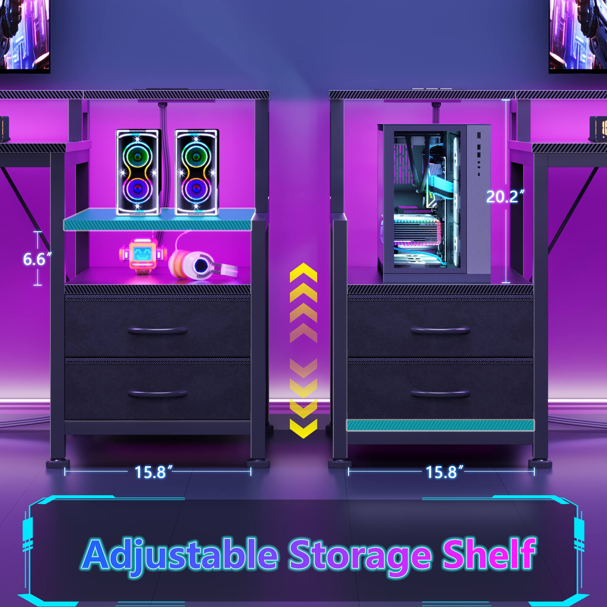 20.2" T 6.6" T 15.8" Adjustable Storage Shelf