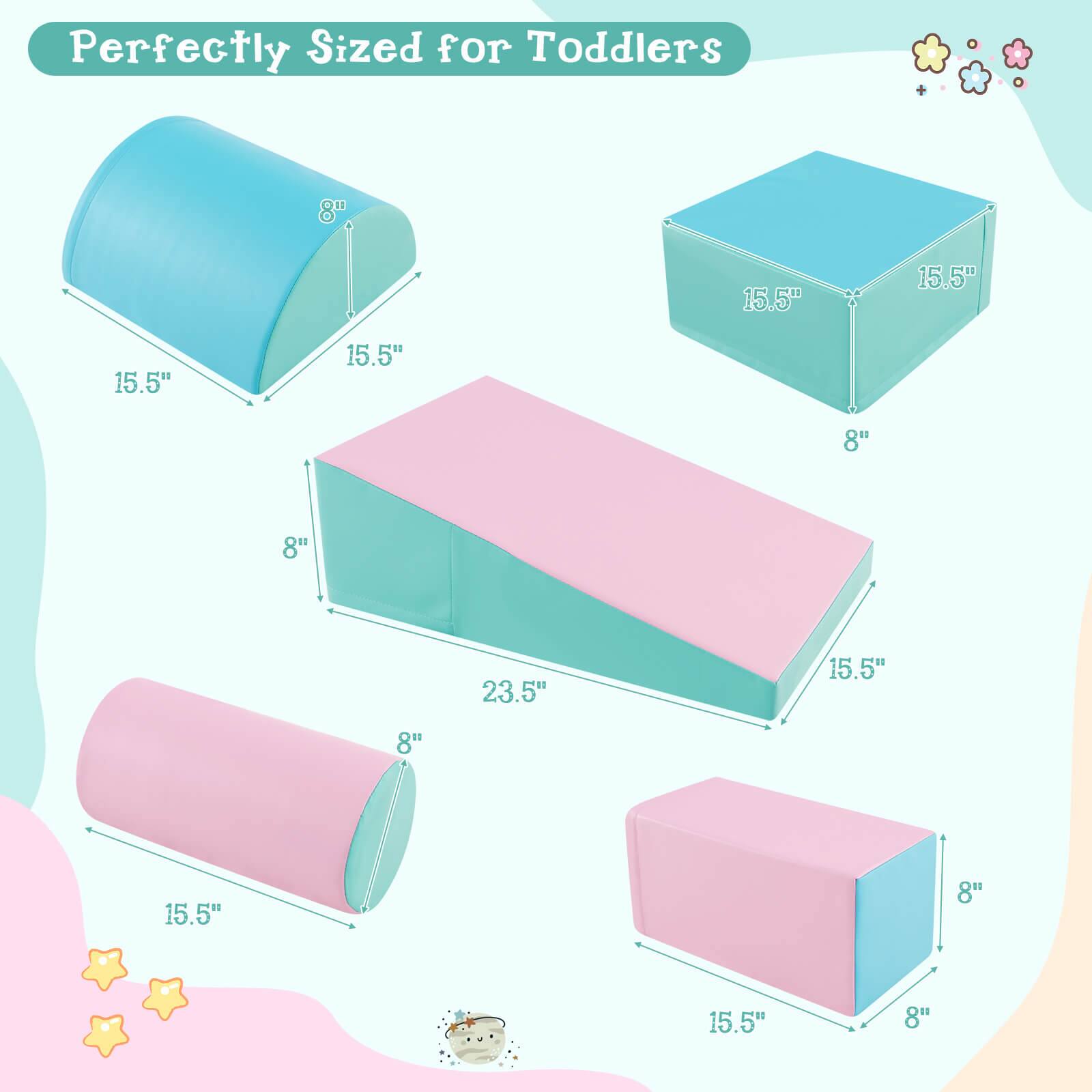 Perfectly Sized for Toddlers

- 8" x 15.5" x 15.5"
- 8" x 15.5" x 15.5"
- 8" x 15.5" x 23.5"
- 8" x 15.5" x 15.5"