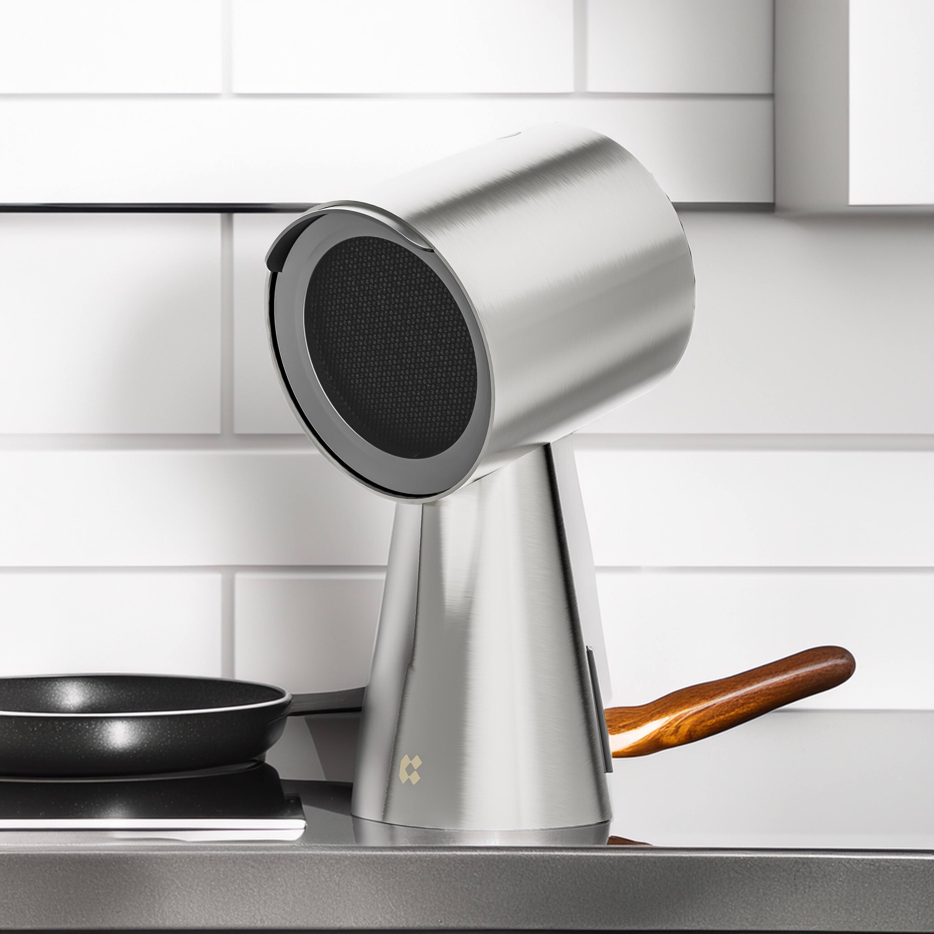 Left. Ciarra - HOOD TO GO Portable Mini Desktop Range Hood - Pro Platinum.