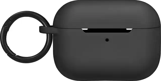 Front. Best Buy essentials™ - Silicone Case for Apple AirPods Pro 3 - Black.