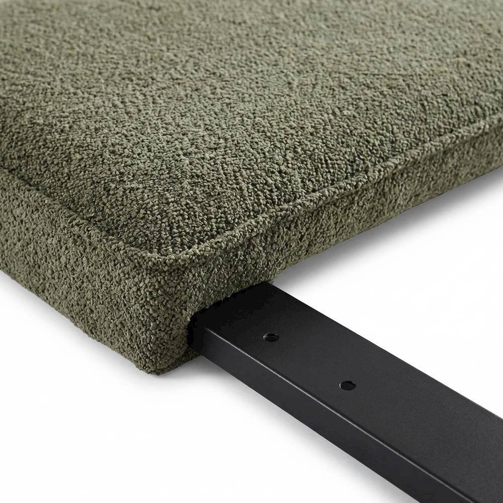 Alt View 1. FurniFact - Boucle Fabric King Headboard with Soft Texture and Sturdy Frame Design - Green.