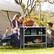 Left. Costway - Folding Camping Table Aluminum Portable Picnic Table with 2-Tier Shelves Coffee - Coffee.