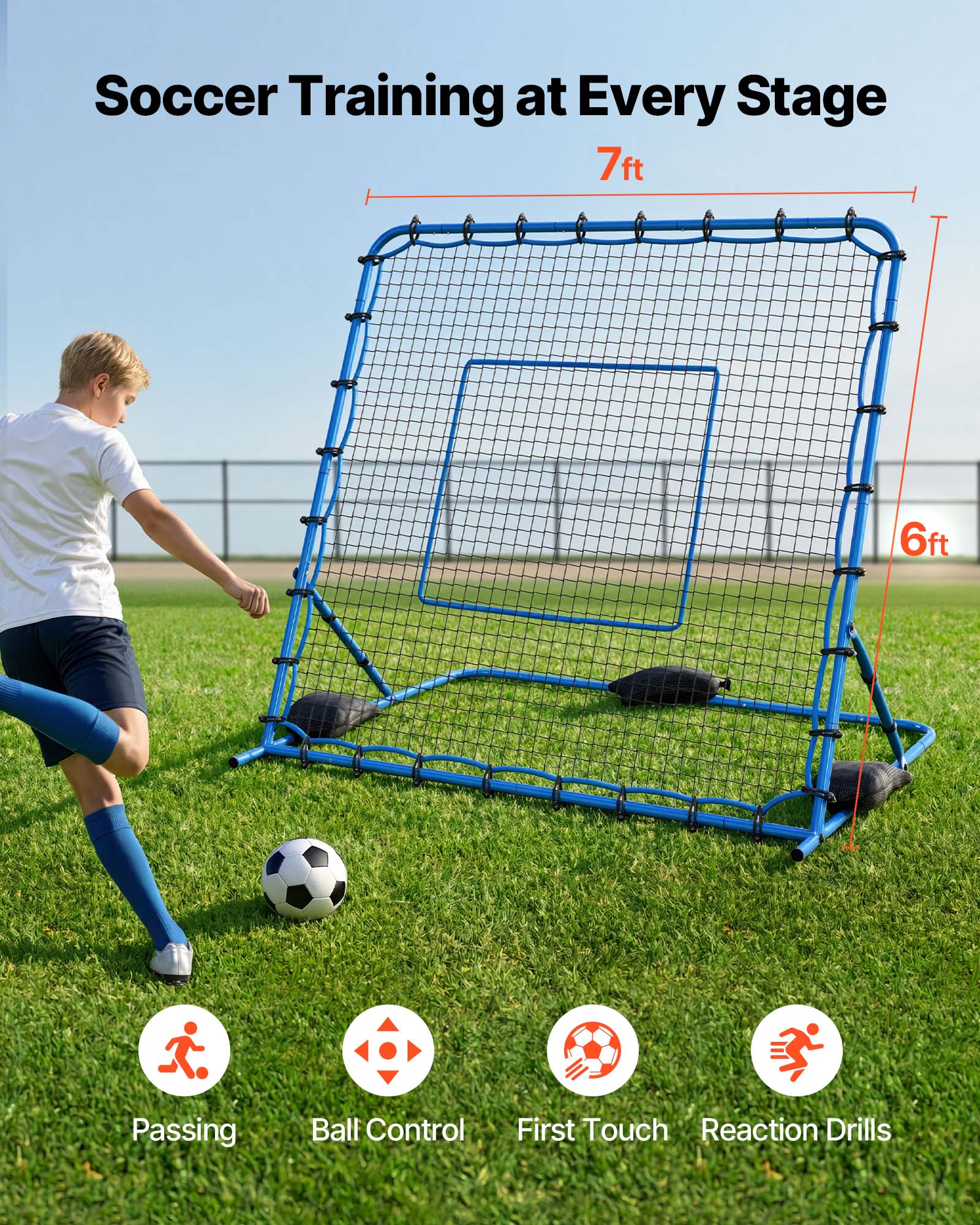 Soccer Training at Every Stage

7ft  
6ft

Passing  
Ball Control  
First Touch  
Reaction Drills