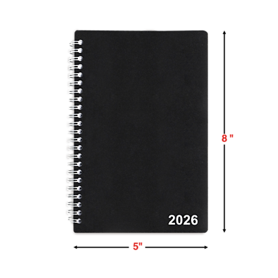 Alt View 2. Staples - 2026 Staples 5" x 8" Weekly & Monthly Planner, Black - Black.