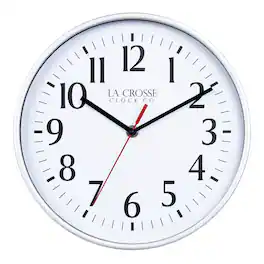 La Crosse Clock Co. - 10 Inch Basics Analog Quartz Wall Clock - Silver