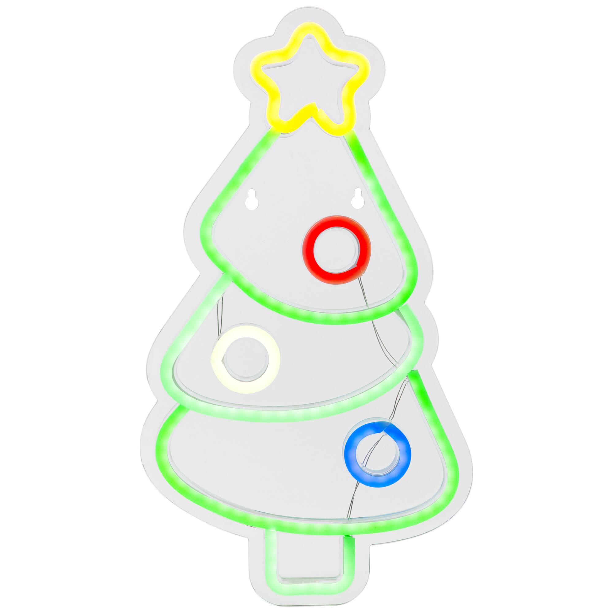 Alt View 1. Northlight - Christmas Tree LED Neon Lighted Wall or Window Decoration - 15" - Multi.