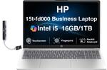 HP 15t-fd000 Business Laptop Intel i5 16GB/1TB Touchscreen Fingerprint Backlit Keyboard