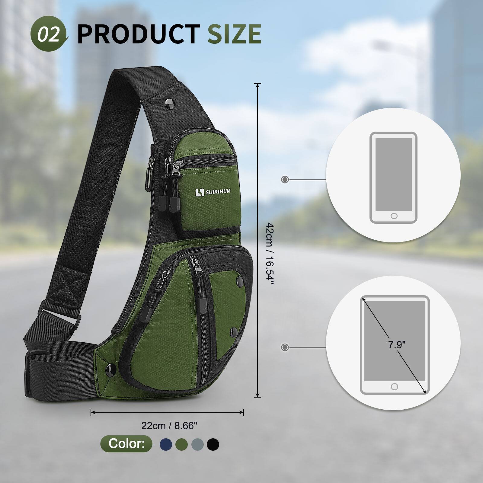 02 PRODUCT SIZE

SUIKIHUM

42cm / 16.54"  
22cm / 8.66"  
7.9"

Color: