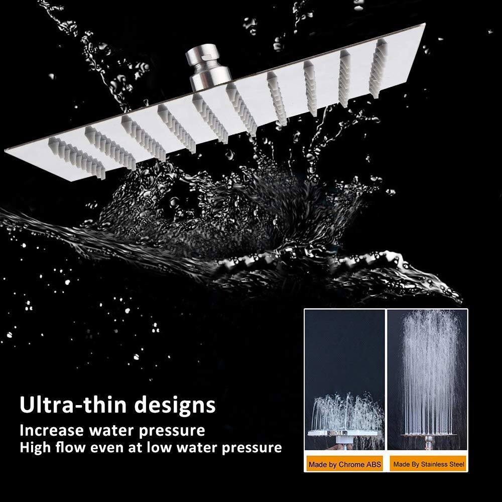 Ultra-thin designs  
Increase water pressure  
High flow even at low water pressure  

Made by Chrome ABS  
Made by Stainless Steel