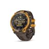 Garmin - Instinct Crossover AMOLED GPS Smartwatch 47 mm Fiber-reinforced Polymer - Bronze/sunburst with cocoa silicone band - (2025)
