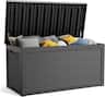 Yardgrace - 320 Gallon Lockable Resin Deck Box Waterproof Outdoor Storage for Patio Furniture Garden Tools and Equipment - Black
