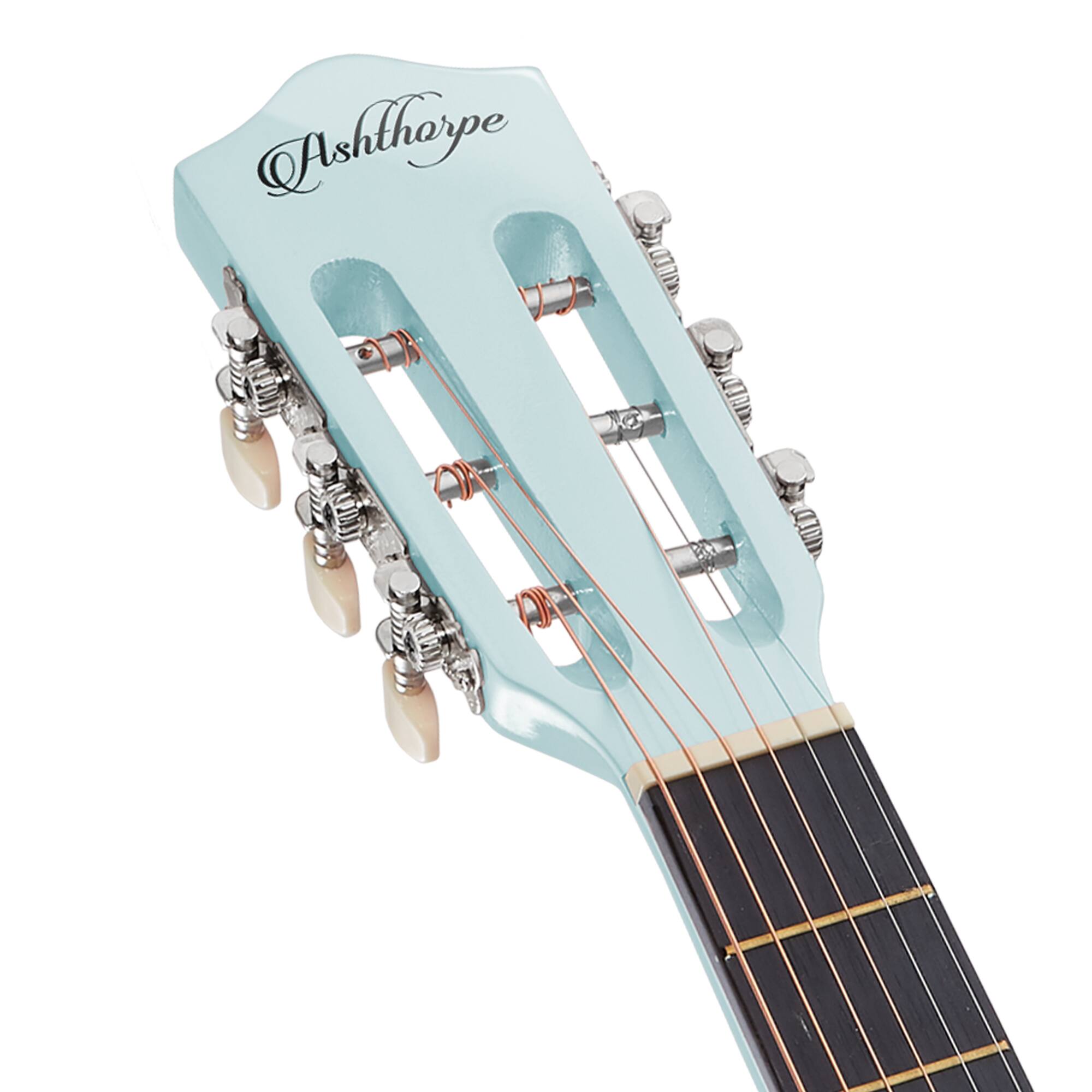 Alt View 4. Ashthorpe - Beginner Acoustic Guitar Package - Starter Kit - Light Blue.