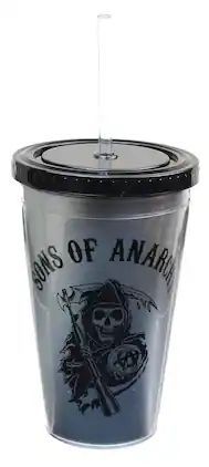 Just Funky - Sons of Anarchy Reaper Logo 16oz Carnival Cup - Silver