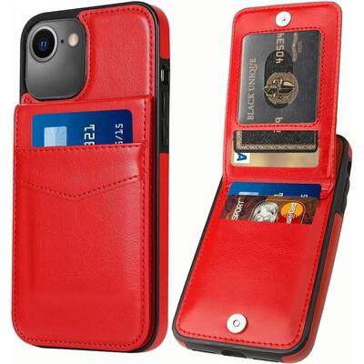 Entronix Slim Leather Wallet Case for iPhone 16E with 6 Slot Card Holder Red - Best Buy Entronix Slim Leather Wallet Case for iPhone 16E with 6 Slot Card Holder Red - Best Buy