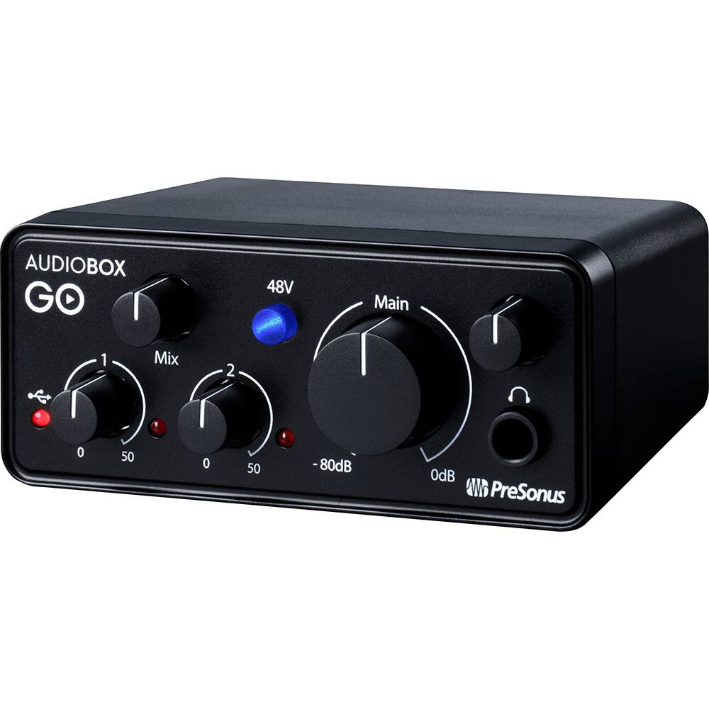 AUDIOBOX GO  
48V  
Main  
Mix 1  
Mix 2  
0  
50  
0  
50  
-80dB  
0dB  
PreSonus