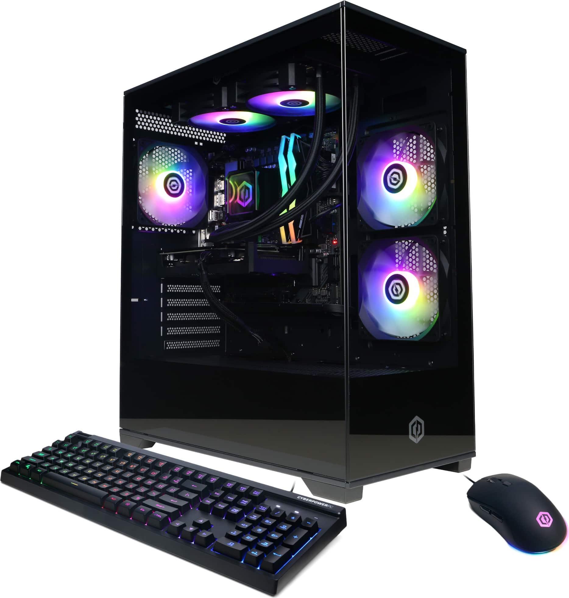 CyberPowerPC - Gaming Desktop - Intel Core i9-14900F - NVIDIA GeForce RTX 5060 Ti 16GB - 32GB DDR5 - 2TB PCIe 4.0 SSD - Black - Front_Zoom