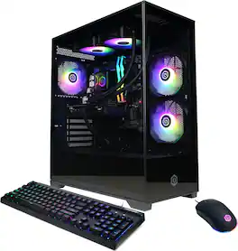 CyberPowerPC - Gaming Desktop - Intel Core i9-14900F - NVIDIA GeForce RTX 5060 Ti 16GB - 32GB DDR5 - 2TB PCIe 4.0 SSD - Black