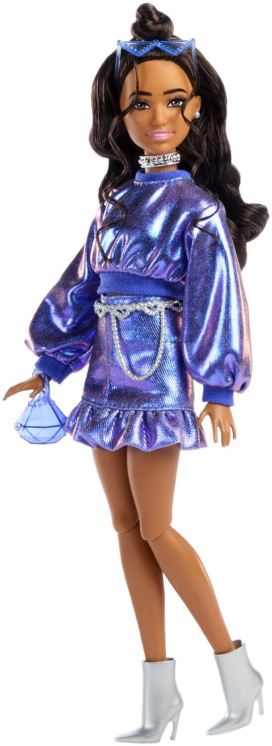 Alt View 1. Mattel - Mattel - Barbie Deluxe Style with Brown Hair in Metallic Blue Outfit   - Collectibles - Multicolor.