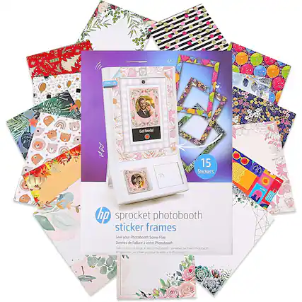 hp sticker frames
Get Ready!
15 Stickers
Give your Photobooth Some Flair
Donnez de Tallure à votre Photobooth
Date un tocco a classe a vostro Photobooth
verlerhen Sie Ihrem Photobooth
en gewisses Fair Dale un noque de estilo a Photobooth