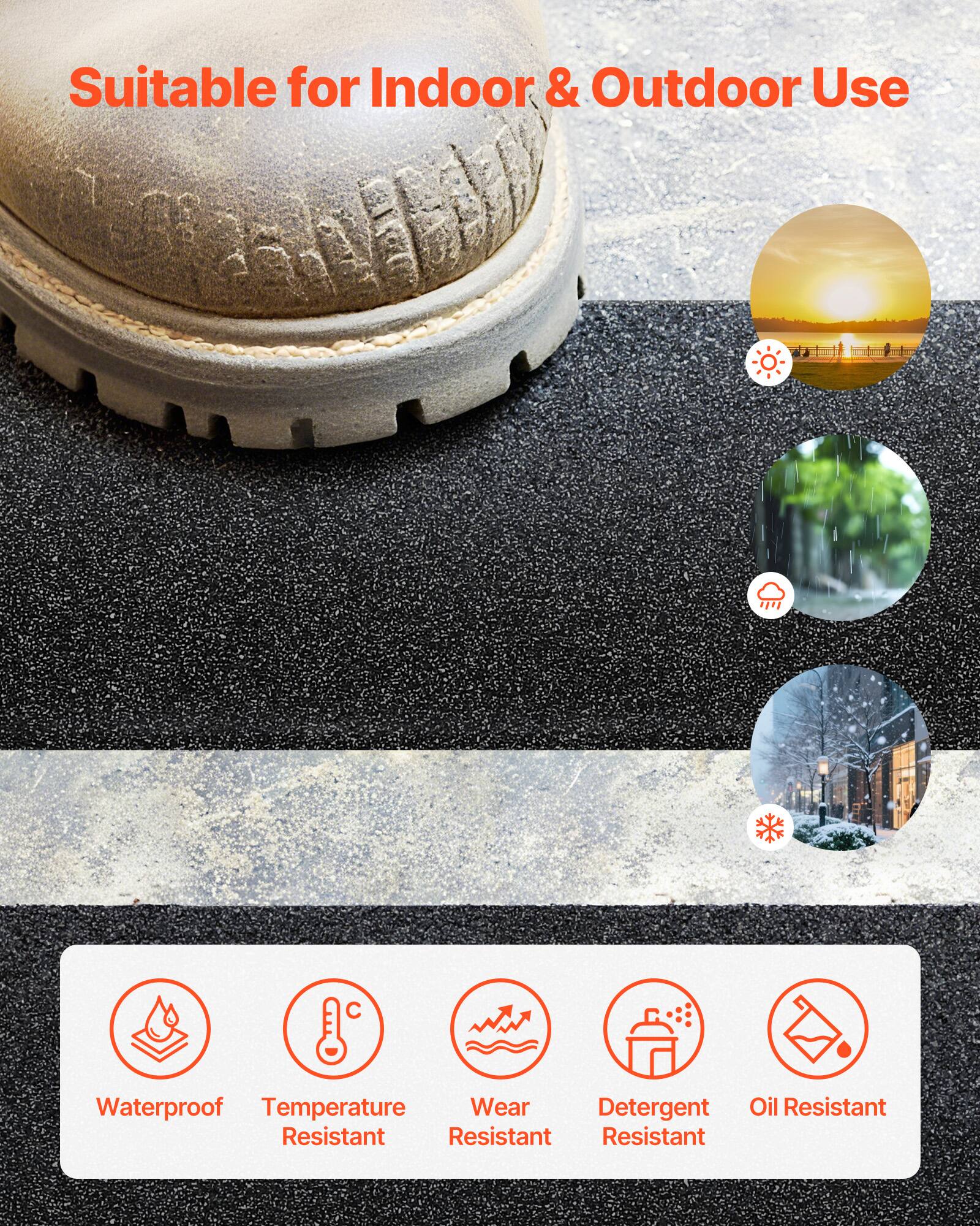 Suitable for Indoor & Outdoor Use

- Waterproof
- Temperature Resistant
- Wear Resistant
- Detergent Resistant
- Oil Resistant