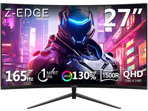 Z-EDGE 27" 27" 165 Hz 1 ms sRGB 130% 1500R QHD 2560 X 1440 MPRT