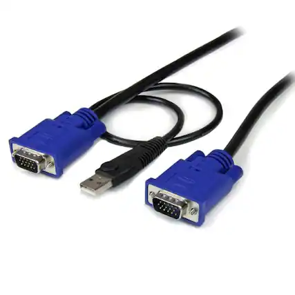 Front. Startech - 10 ft 2-in-1 Ultra Thin USB KVM Cable.