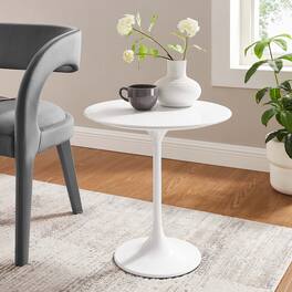 Modway - Lippa Round Wood Side Table - White White