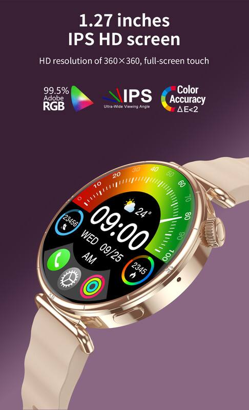 1.27 inches IPS HD screen  
HD resolution of 360 x 360, full-screen touch  
99.5% Adobe RGB Color Accuracy  
Ultra-Wide Viewing Angle  
Color Accuracy ΔE<2