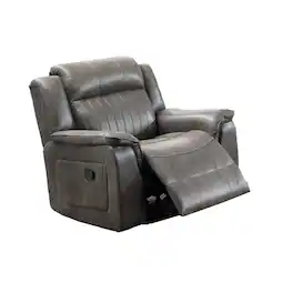 Manhattan Lane - Fabric Manual Recliner Chair with Pillow Top Arms - Gray