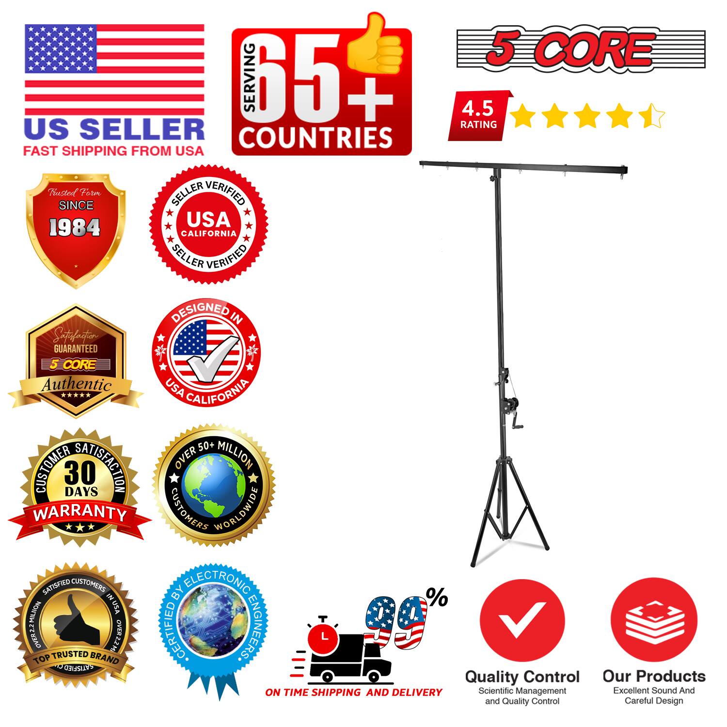 - US Seller
- Fast Shipping from USA
- Trusted Since 1984
- Seller Verified USA California
- 5 Core Authentic
- Designed in USA California
- 5 Core
- 65+ Countries
- 4.5 Rating
- 30 Days Warranty
- Over 50+ Million Customers Worldwide
- Certified by Electronic Engineers
- On Time Shipping and Delivery
- Quality Control: Scientific Management and Quality Control
- Our Products: Excellent Sound and Careful Design
- Top Trusted Brand
- Satisfaction Guaranteed
- %