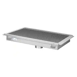 Koolmore - 18" x 30" Floor Trough Drain, 14-Gauge with Subway-Style Grating & Removable Drain Basket, NSF Listed - Stainless Steel
