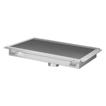 Front. Koolmore - 18" x 30" Stainless Steel Floor Trough Drain, 14-Gauge with Subway-Style Grating & Removable Drain Basket, NSF Listed - Stainless-Steel.