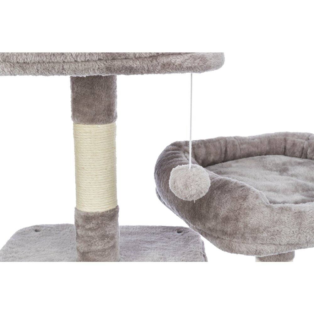 Alt View 4. TRIXIE - Eduardo Plush & Sisal 4-Level 57.1" Cat Tree with Scratching Posts & Condo, Gray - Gray.