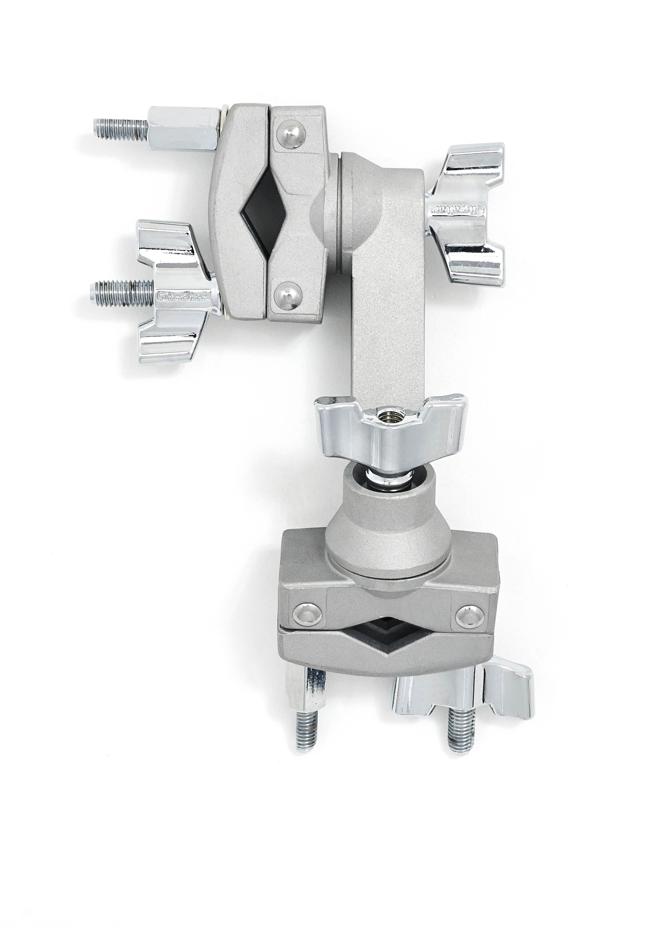 Gibraltar Hardware - 2-Way Offset Multi Clamp, Adjustable Grabber Clamp with Angled Center, 360° Rotating Ratchet Tilters