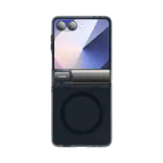 Front. i-Blason - i-Blason Armorbox Case for Samsung Z Flip7 – Kickstand, Screen Protector, Military-Grade - Frost Black.