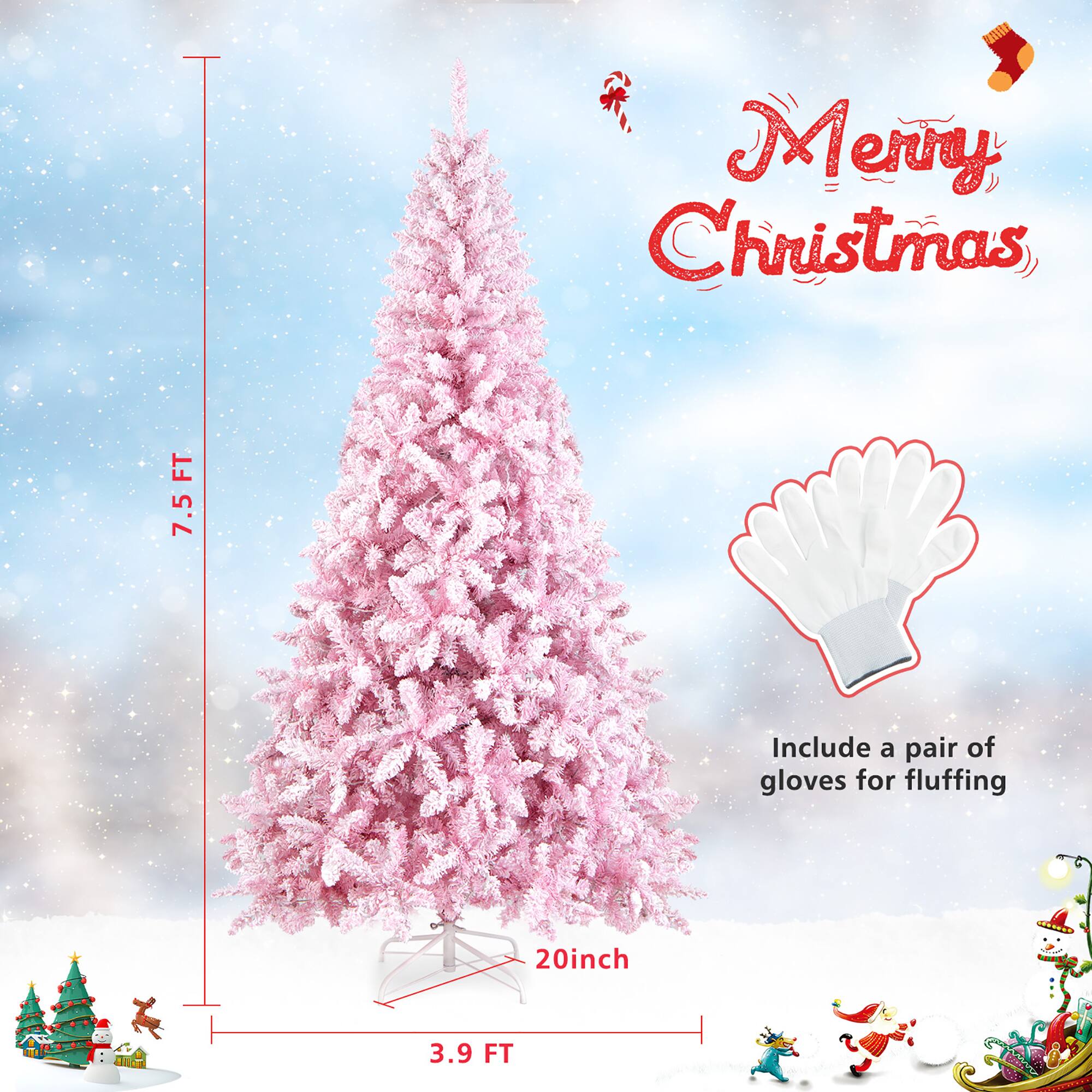 Merry Christmas! Include a pair of gloves for fluffing. 20 inch (3.9 FT)