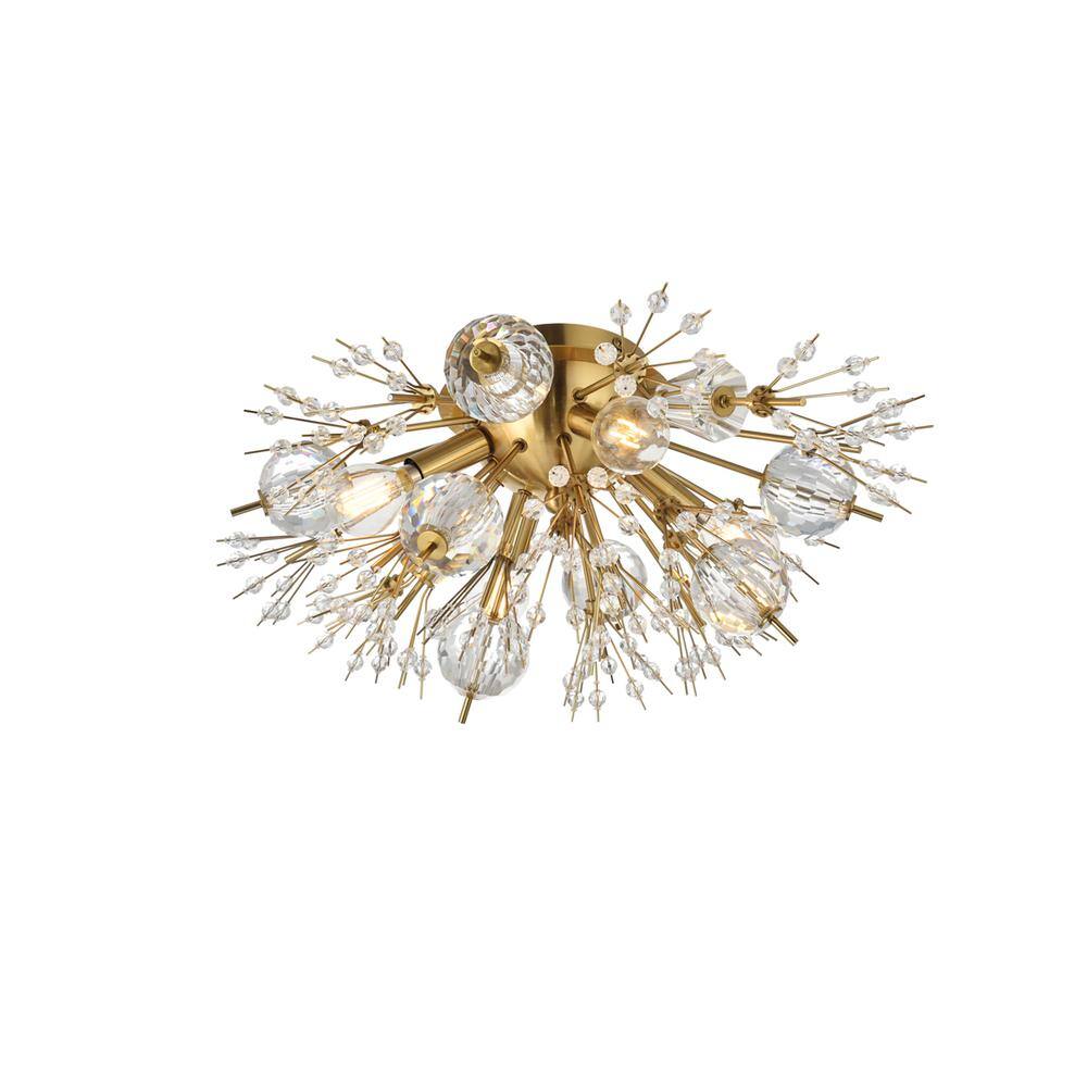 Alt View 2. Elegant Lighting - Vera 19 Inch Crystal Starburst Wall Sconce In Gold - Gold.