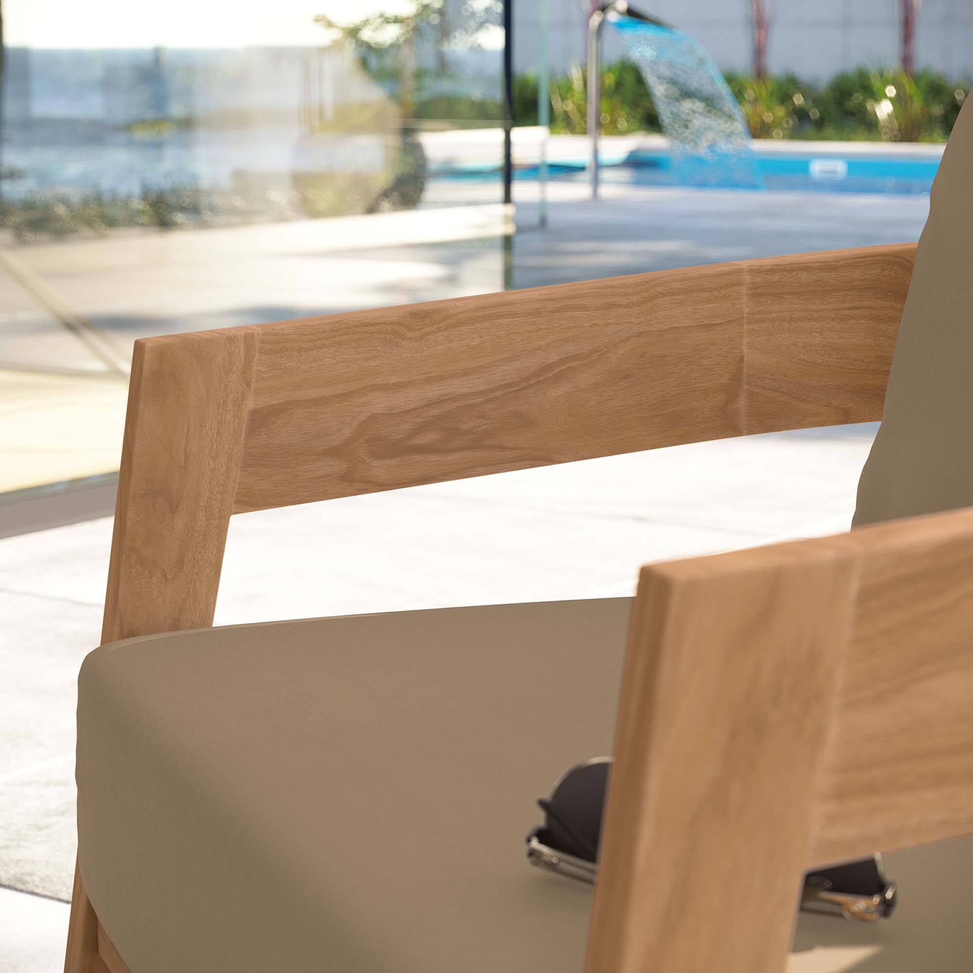 Alt View 7. Modway - Brisbane Teak Wood Outdoor Patio Armchair by Modway - Natural Light Brown.