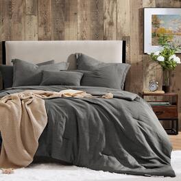 Dapper Styles - Queen Comforter Set - Size Soft Solid Bedding For All Season Textured Bed In A Bag With Sheets Pillowcases - Grey-Full (80"x90")