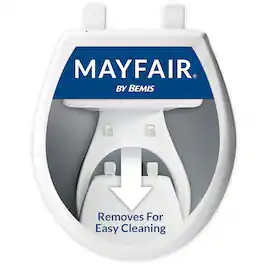 Amber Sporting Goods - Mayfair Aurora Slow Close Toilet Seat, Easy Clean Hinges and Adjustable Perfect Fit Plastic Seat, Round - White