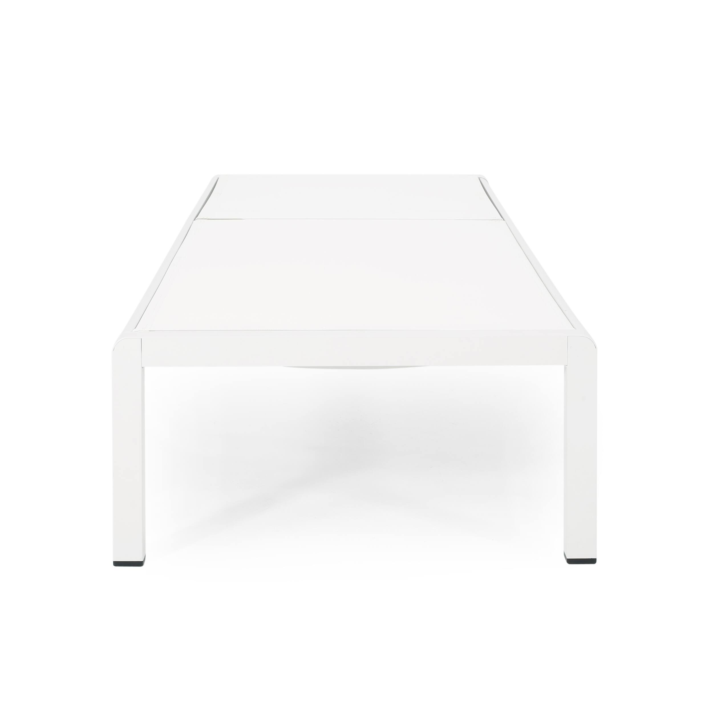 Alt View 5. Mondawe - Set of 2 Adjustable Aluminum Frame Mesh Chaise Lounge Set with Wheels - White.